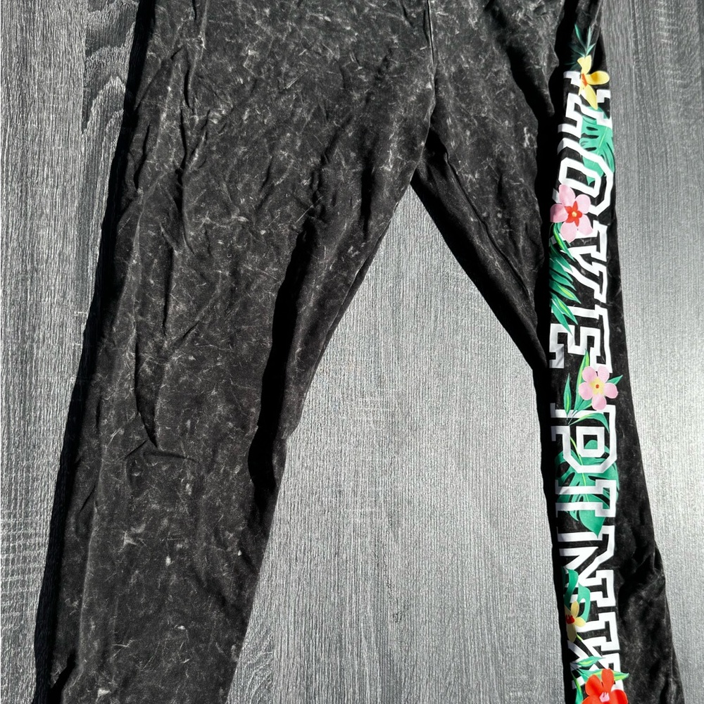 Black Kids Leggings with Floral Print love pink Victoria secret xl